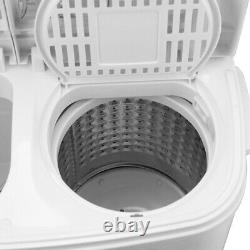 11lb Portable Washing Machine Compact Twin Tub Laundry Washer Spin Dryer Timer