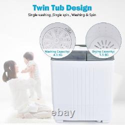 2-in-1 Portable Washing Machine Compact Mini Laundry Clothes Washer Dryer Combo