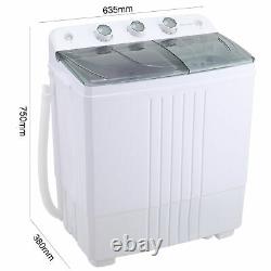 6kg Washing Machine Twin Tub Spin Dryer Camping Laundry Caravan Portable Washer