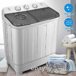 7.5kg Portable Washing Machine Compact Mini Twin Tub Laundry Washer + Spin Dryer