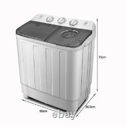 7.5kg Portable Washing Machine Compact Mini Twin Tub Laundry Washer Spin Dryer