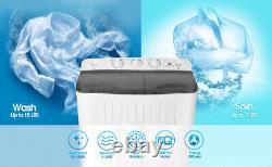8.5kg(6.5KG Washer+2KG Dryer)Twin Tub Portable Washing Machine Compact Laundry