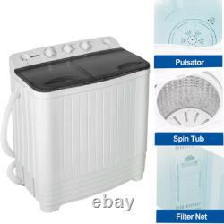 8.5kg Twin Tub Portable Washing Machine Compact Mini Laundry Washer Spin Dryer