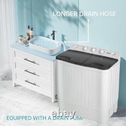 8.5kg Twin Tub Portable Washing Machine Compact Mini Laundry Washer Spin Dryer
