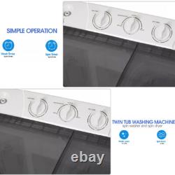 8.5kg Twin Tub Portable Washing Machine Compact Mini Laundry Washer Spin Dryer