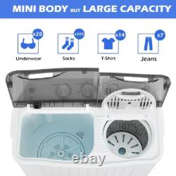 8.5kg Twin Tub Portable Washing Machine Compact Mini Laundry Washer Spin Dryer