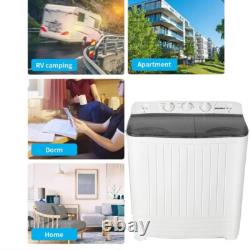8.5kg Twin Tub Portable Washing Machine Compact Mini Laundry Washer Spin Dryer