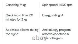 AEG LFR61944B 9kg 1400rpm Washing Machine brand new unused sealed