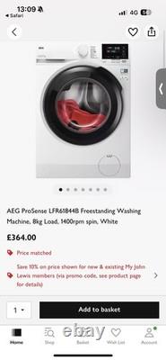 AEG ProSense Technology LFR61844B 8kg Washing Machine with 1400 rpm