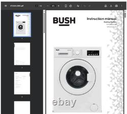 Bush WMSAE912EW 9KG 1200 Spin Washing Machine White Perfect Fit for Home Use
