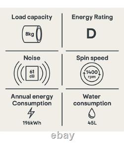 Candy CS 1482DE/-80 8kg Freestanding 1400rpm Washing machine White