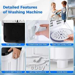 Costway Portable Mini Washing Machine 4.5 kg Compact Twin Tub Laundry Washer