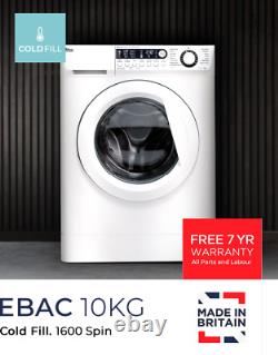 EBAC AWM106D2-WH 10kg Load, 1600rpm Spin Speed Washing Machine cold fill