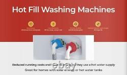 Ebac AWM74D2H-WH Super Silent Washing Machine 7kg, 1400 Spin HOT & COLD FILL