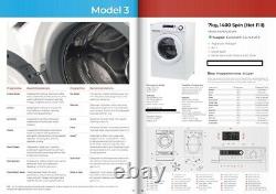 Ebac AWM74D2H-WH Super Silent Washing Machine 7kg, 1400 Spin HOT & COLD FILL