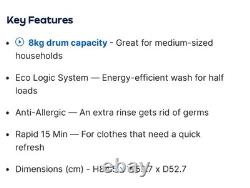 Electra WA1451CT1W 8kg Washing Machine with 1400 rpm