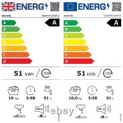 ElectriQ 10kg Washing Machine 1400rpm Steam Quick Wash Inverter Motor A-Rated