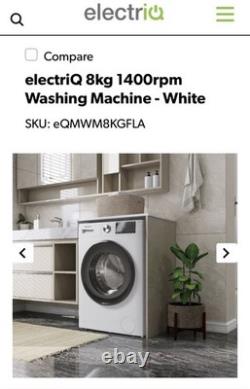 ElectriQ 8kg 1400rpm Freestanding Washing Machine White