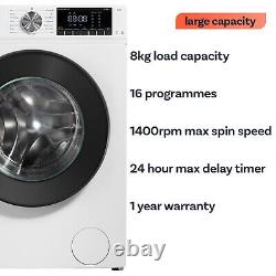 ElectriQ 8kg 1400rpm Washing Machine White eQMWM8KGFLA