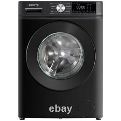 ElectriQ 8kg Washing Machine 1400rpm Black Steam Quick Wash Quiet A-Rated