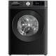 Electriq 8kg Washing Machine 1400rpm Black Steam Quick Wash Quiet A-rated