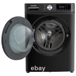 ElectriQ 8kg Washing Machine 1400rpm Black Steam Quick Wash Quiet A-Rated