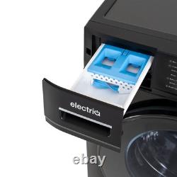 ElectriQ 8kg Washing Machine 1400rpm Black Steam Quick Wash Quiet A-Rated