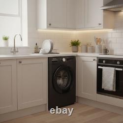 ElectriQ 8kg Washing Machine 1400rpm Black Steam Quick Wash Quiet A-Rated