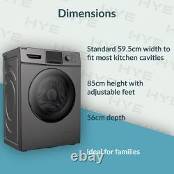 HYE 9kg Washing Machine 1400rpm Freestanding A Rated Silver Open Box (Read)