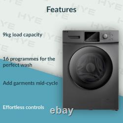 HYE 9kg Washing Machine 1400rpm Freestanding A Rated Silver Open Box (Read)