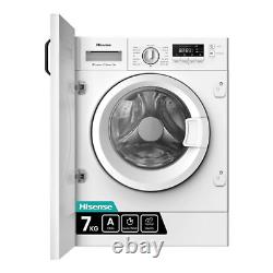 Hisense WF3M741BWI Integrated Washing Machine, 7kg, 1300rpm Spin, White, A Rated