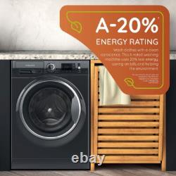 Hotpoint NM11 948 BC A UK 9Kg Washing Machine Black 1400 RPM A Rated