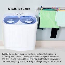 MINI Portable Compact Twin Tub Washing Machine Wash Spin Cycle Drain 13 lbs NEW