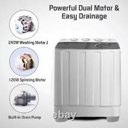 Mini Portable 7.5kg Washing Machine Compact Twin Tub Laundry Washer Spin Dryer