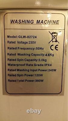 New Twin Tub Portable 230v Washing Machine For Outdoor Garden Camping Spin Dryer