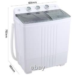 Portable Twin Tub Mini Washing Machine Laundry Washer Spin Dryer withDrainage Pump