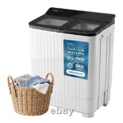 Portable Twin Tub Washing Machine 4kg Wash 3kg Spin Dryer Compact Caravan