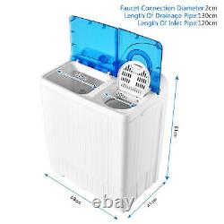 Portable Washing Machine Compact Twin Tub Washer Spin Dryer Built-in Drain Pump