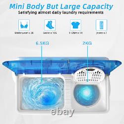 Portable Washing Machine Compact Twin Tub Washer Spin Dryer Built-in Drain Pump