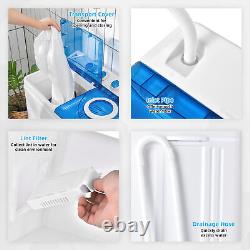 Portable Washing Machine Compact Twin Tub Washer Spin Dryer Built-in Drain Pump