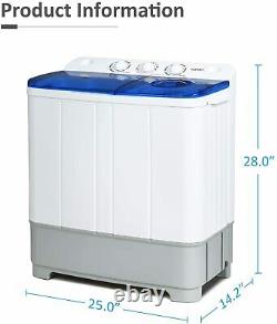 Portable Washing Machine, KUPPET 21lbs Compact Twin Tub Washer and Spin Dryer