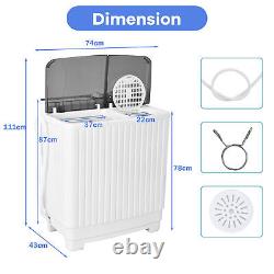 Portable Washing Machine Twin Tub Laundry Washer Machine 7.5KG Washer+3KG Dryer