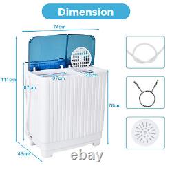 Portable Washing Machine Twin Tub Laundry Washer Machine 7.5KG Washer+3KG Dryer