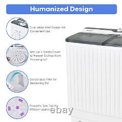 Portable Washing Machine Twin Tub Laundry Washer Machine 7.5KG Washer+3KG Dryer