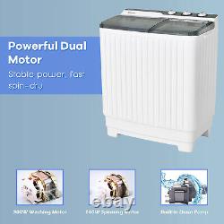 Portable Washing Machine Twin Tub Laundry Washer Machine 7.5KG Washer+3KG Dryer
