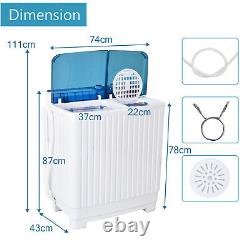 Portable Washing Machine Twin Tube Laundry Washer Spiner Built-in Drain Pump