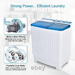 Portable Washing Machine Twin Tube Laundry Washer Spiner Built-in Drain Pump