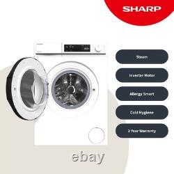 Sharp ES-NFB814BWNA-EN 8Kg Washing Machine White 1400 RPM A Rated