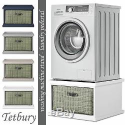 Tetbury washing machine stand with storage. Dryer pedestal with drawer. ASSEMBLED