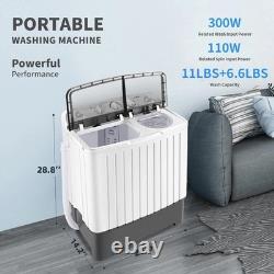 Twin Compact Tub Cloth Washing Machine with Dryer 5.6-7.0 Kg Freetanding White
